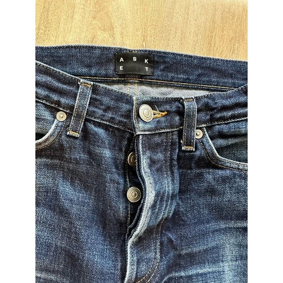 Asket Raw Denim Organic Cotton Slim Dark Wash Jeans Men's Size 31 X 30 - Picture 5 of 7